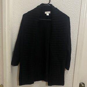 LOFT Black Open-Front Cardigan